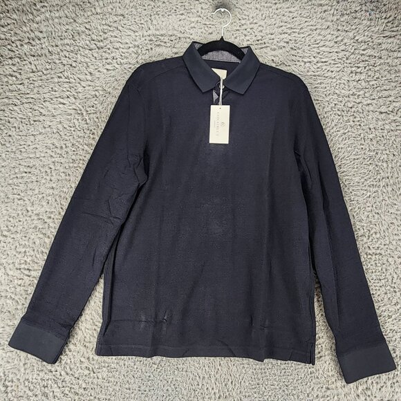 Construct Shirt Mens Medium Navy Blue Long Sleeve Polo *NWT* - Picture 1 of 10